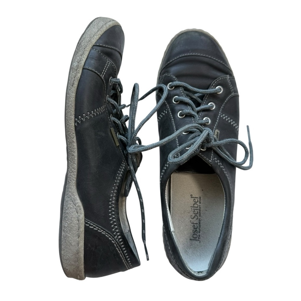 Josef Seibel Caspian Leather Sneakers Size 42 Blue Grey - Picture 4 of 9